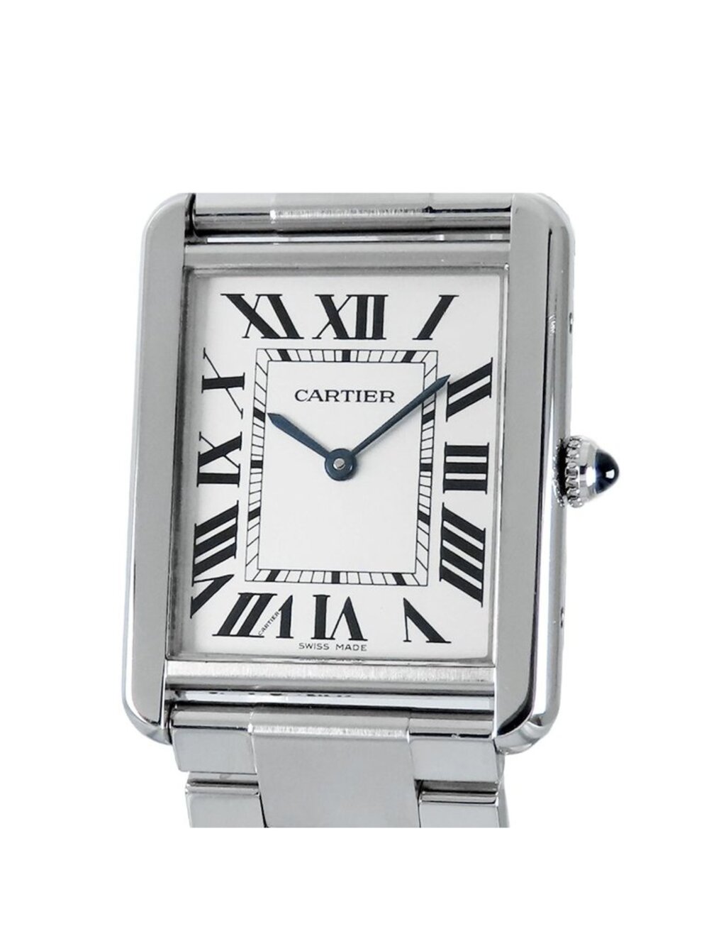 Cartier Tank Solo LM Silver SS Roman Index Watch
